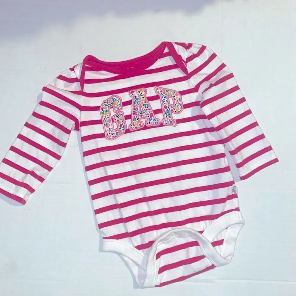 GAP Long Sleeve Striped Onesie!